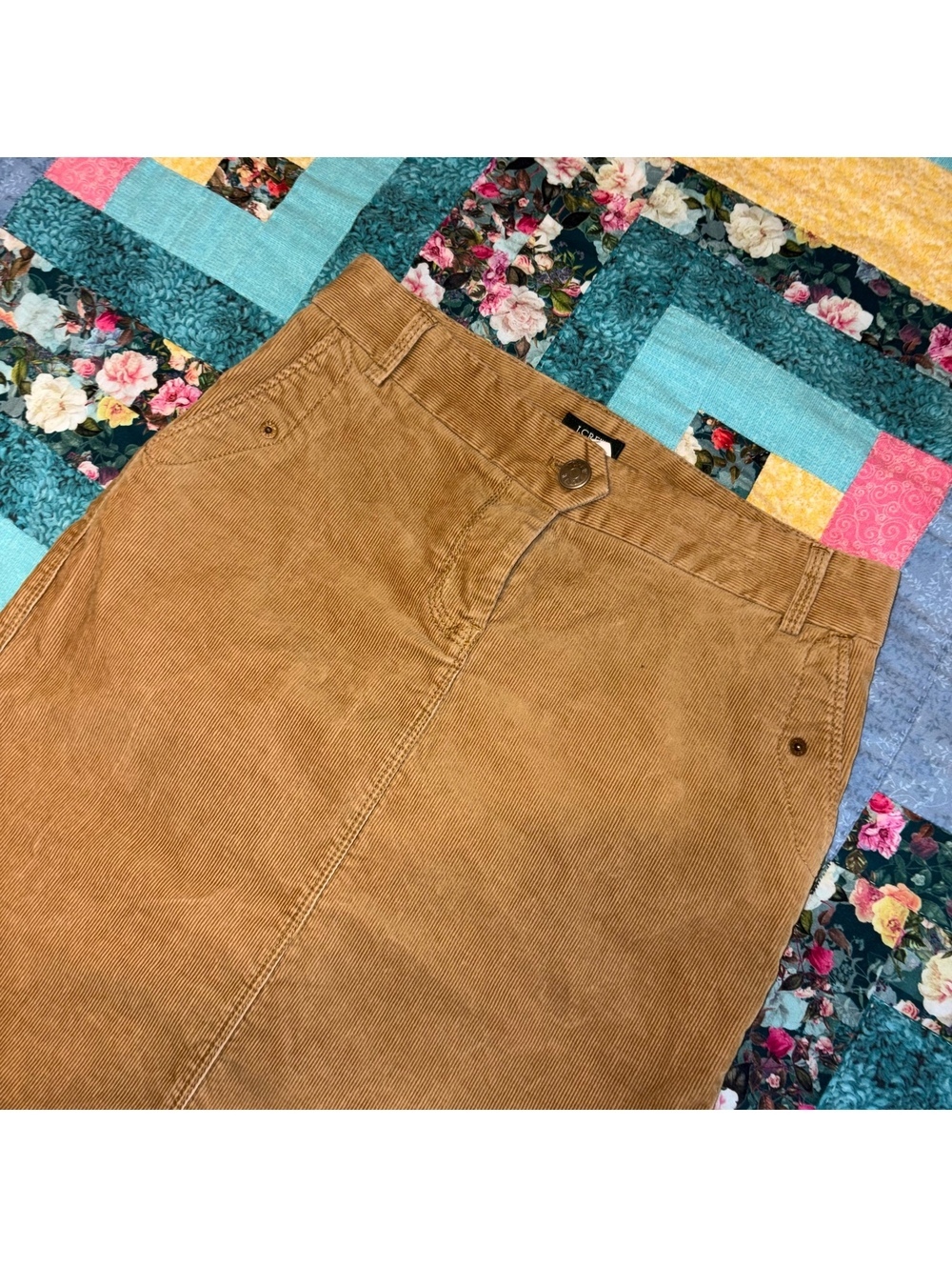J.Crew $98 Stretch Woman’s 0 Camel Brown Corduroy Pencil Skirt Size 0 Tan Brown - Picture 6 of 9